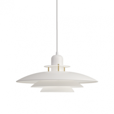 PRIMUS I Pendel Flat White / Brass, 43cm i gruppen Takbelysning / Taklampor hos Ljusihem.se (1213091-BD)