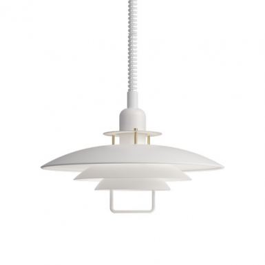 PRIMUS II Pendel/Hiss, Flat White/Brass 43cm i gruppen Takbelysning / Taklampor hos Ljusihem.se (1214091-BD)