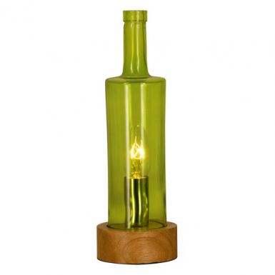 FLASKE bordlampa, grön/trä i gruppen Bord-Golv / Bordslampor hos Ljusihem.se (68705-12-AN)
