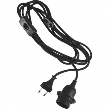 Sladdst�ll textil SV, 3,5m med brytare E27 i gruppen �vrigt hos Ljusihem.se (E27-3509-PR)