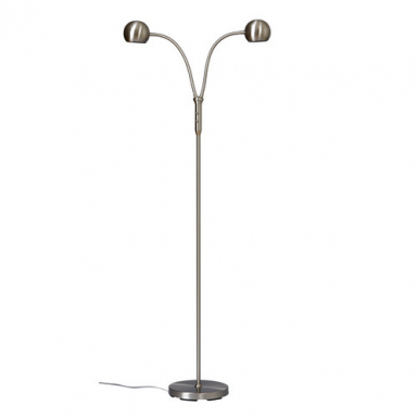 FLADEN Golvlampa Dubbel, Nickel - hjd 140cm i gruppen Bord-Golv / Golvlampor hos Ljusihem.se (G138-12-AH)