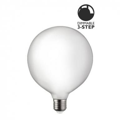 Ljusklla E27 LED 3-steg Dimbar Glob 125 mm Opal 0,4-7W i gruppen vrigt / LED lampor hos Ljusihem.se (L113-GL)