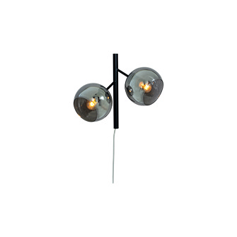 ATOM vägglampa 2:a, svart/rök