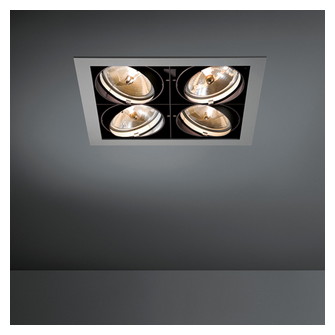 Multiple Recessed Adjustable AR111 4x DE Aluminium Matt - Black Matt