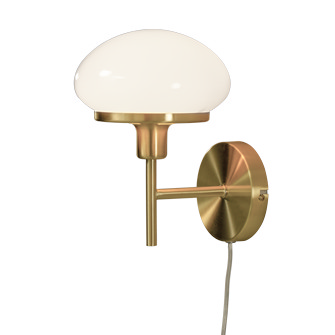 NEW AUGUST vägglampa, matt mässing/vit