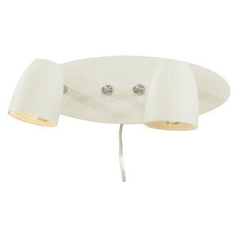 SANDNES vägglampa. dubbel, vit