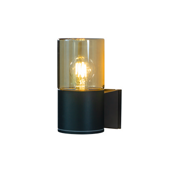 LYSEKIL vägglampa ute, svart/amber