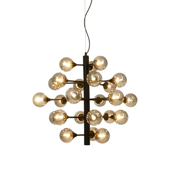 COSMOS taklampa 24-arm, svart/rök