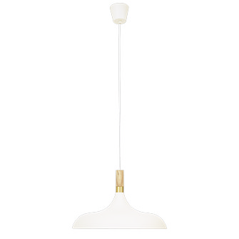 SENSE taklampa 42 cm, vit/trä/matt mässing