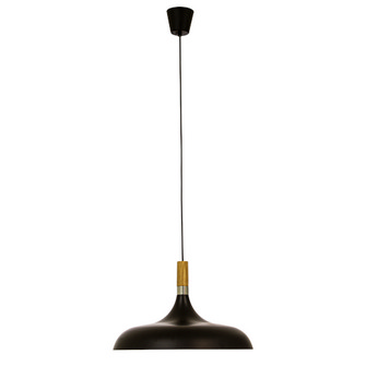 SENSE taklampa 42cm, svart/trä/krom