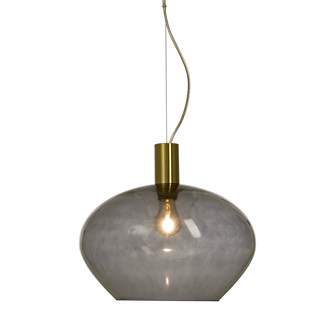 BELL taklampa 35cm, matt mässing/rök