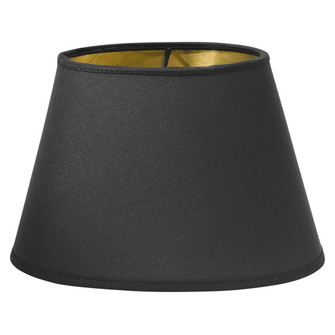 Oval Lampskärm, Svart/Guld 20cm