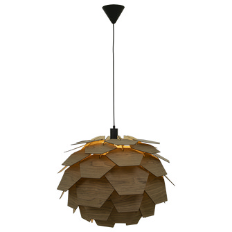 CARPATICA taklampa Ø60, brun fanér