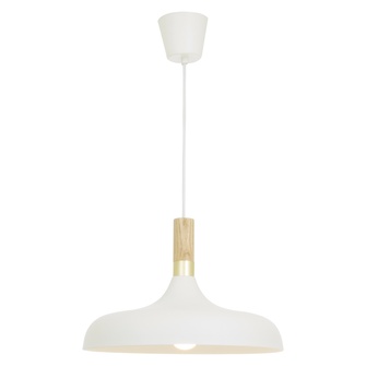 SENSE taklampa 34cm, vit/trä