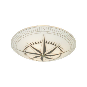 KOMPASS plafond 42cm, vit/svart/stål
