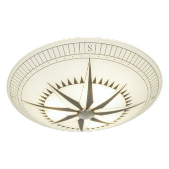 KOMPASS plafond 50cm, vit/svart/stål