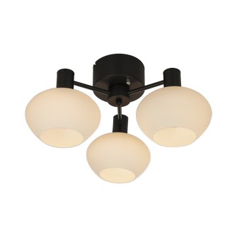 BELL plafond 3-arm, svart/vit