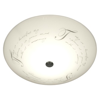 SKRIFT plafond 42cm, vit/stål