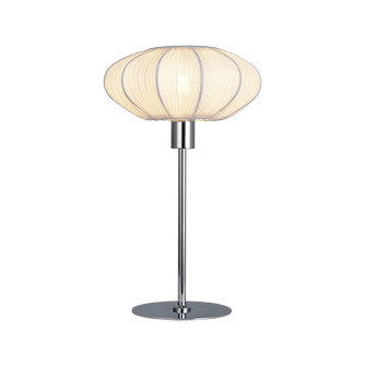 MAMSELL bordslampa liten, krom/vit