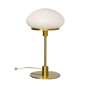 NEW AUGUST bordslampa stor, matt mässing/vit
