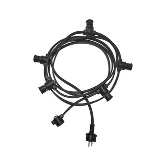 Ljusslinga 5xE14, Svart IP44, 4,2m