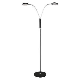 HERO golvlampa, dubbel, svart/krom