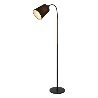 LJUSDAL golvlampa 1-arm, svart/valnöt
