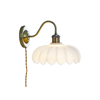 SOFIA Vägglampa - Antik/Vitt glas