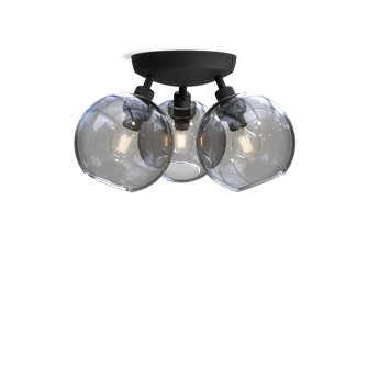 Gloria plafond D330 svartstrukt/rökfärgat glas E14