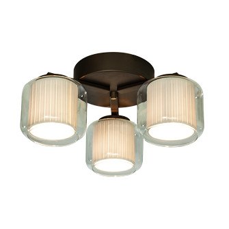 AMSTERDAM Plafond 3-l�gig - Brun/Klar/Vit