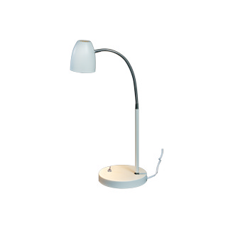 SANDNES Bordlampa, Vit/Krom