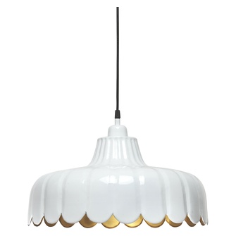Wells taklampa, Vit/guld 43cm
