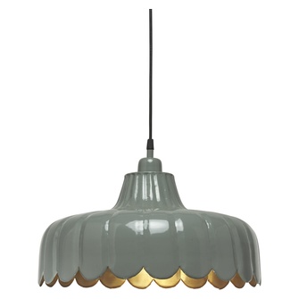 Wells taklampa, Grön/guld 43cm