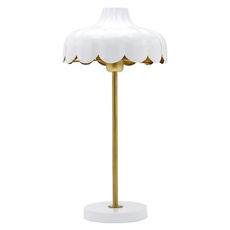 Wells bordslampa, Vit/guld 50cm