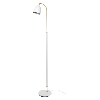 Deluxe golvlampa vit/mässing MR16