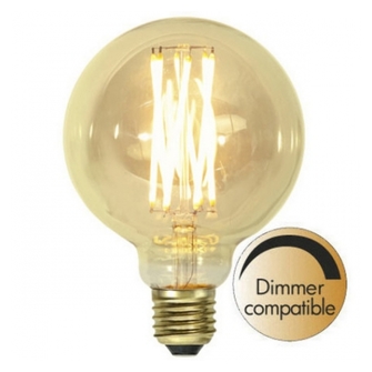 LED-lampa E27 G95 Vintage Gold, Amber