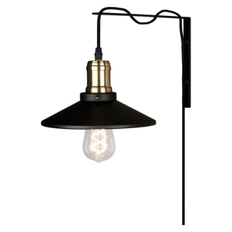 Vägglampa Disc Svart