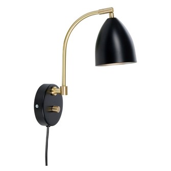 Deluxe vägglampa svart/mässing MR16