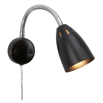 Smilla vägglampa mattsvart/krom E14