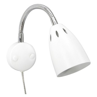 Smilla vägglampa mattvit/krom E14