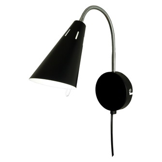 EVA vägglampa, svart/krom