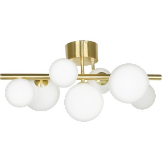 MOLEKYL plafond, matt mässing/vit