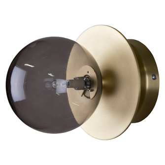 Vägglampa/Plafond Art Deco IP44 Borstad Mässing/Rök