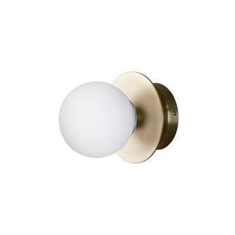 Vägglampa/Plafond Art Deco IP44 Borstad Mässing/Vit