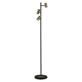 GUSTO golvlampa 3-arm, svart/mässing