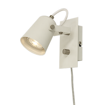 METZ vägglampa, vit/stål