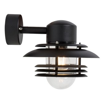 Mira vägglampa IP23 D240 svartstruktur E27
