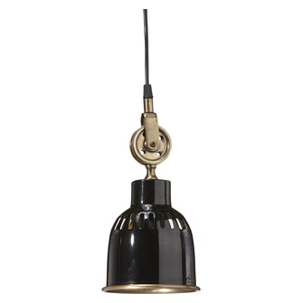 Cleveland Taklampa, Svart/Antikmäss 14cm