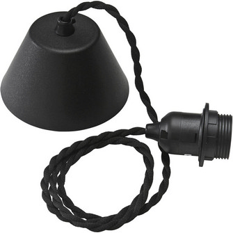 Takupph�nge tvinnad, Svart sladd 1,2m