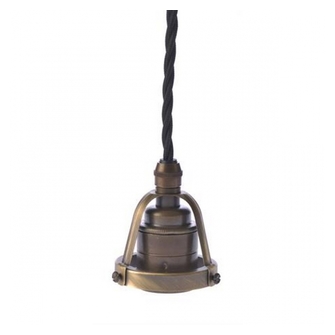 Upphäng 116 antik/E27antik 2,5m svart tvinnad kabel